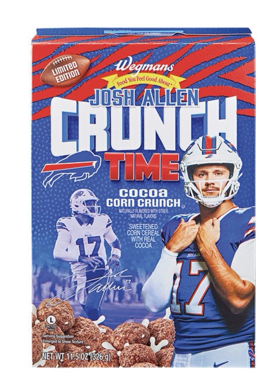 Josh Allen Crunch Time Cocoa Corn Limited Edition Cereal Box  Buffalo Bills 2026