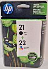 HP 21 22 Ink Cartridges Combo Pack Black Tri-Color C9509FN Exp 2018 Sealed