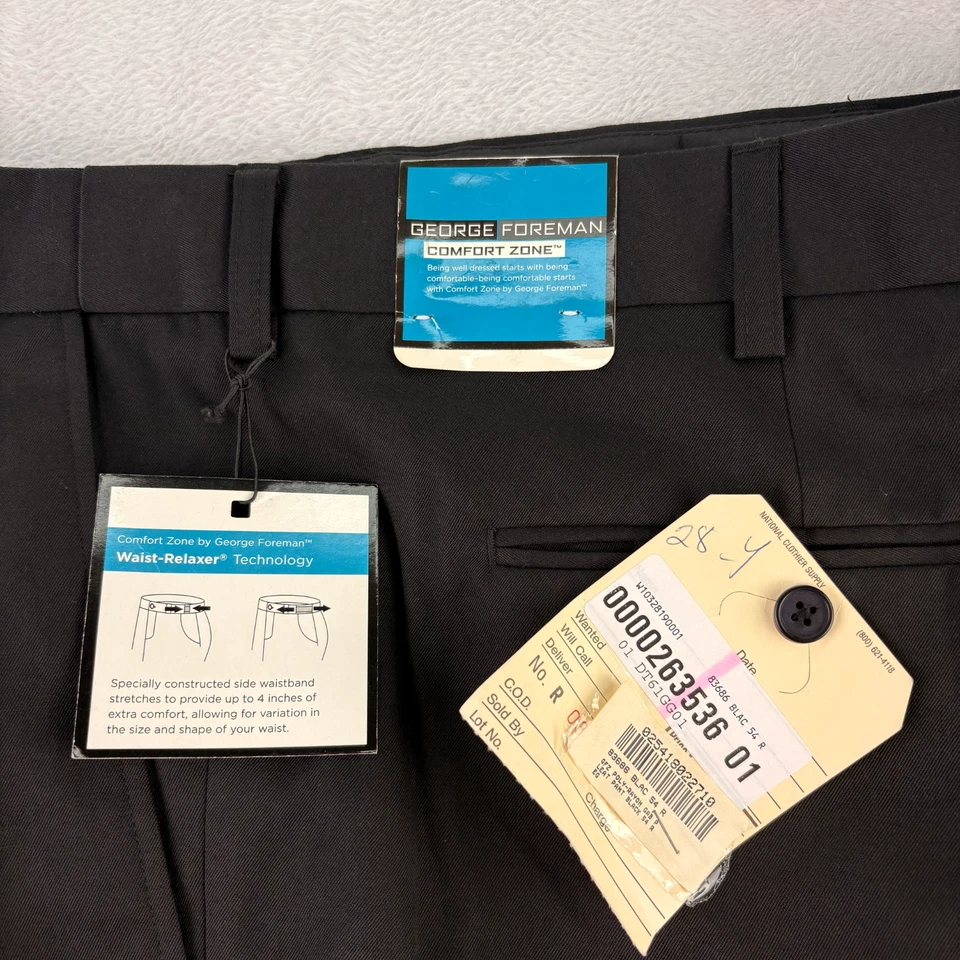 Vestido holgado George Foreman Comfort Zone para hombre 54R x 30 negro informal cintura relax  Foto 3 de 4
