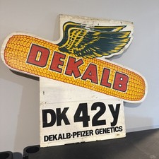 Vintage Dekalb Double Sided Wax Coated Cardboard Sign - PFIZER GENETICS