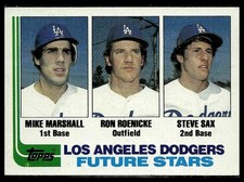 Mike Marshall / Ron Roenicke / Steve Sax *ROOKIE CARD* (RC) 1982 Topps #681