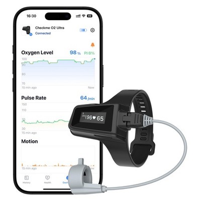 Wellue Wrist Pulse Oximeter SpO2 Monitor Bluetooth App Checkme O2 Ultra