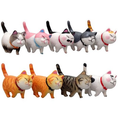 9Pcs Different Models Cute Car Kitty Ornaments Car/Home/Office Decorations