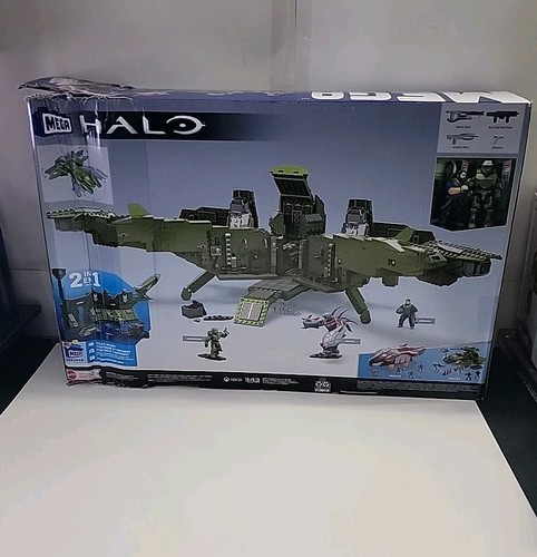 MEGA Construx HALO Infinite 2-IN-1 PELICAN INBOUND UNSC Construction BOX DAMAGE
