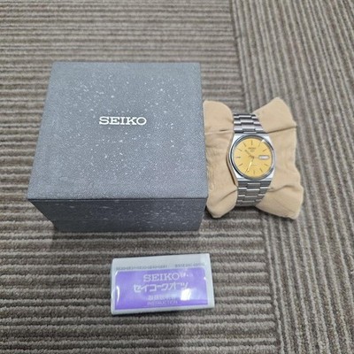 SEIKO 5 7S26-3130 Automatic Gold Dial Watch Used