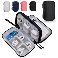 Travel Organizer Bag Cable Storage Pouch Case Portable Waterproof Double Layers