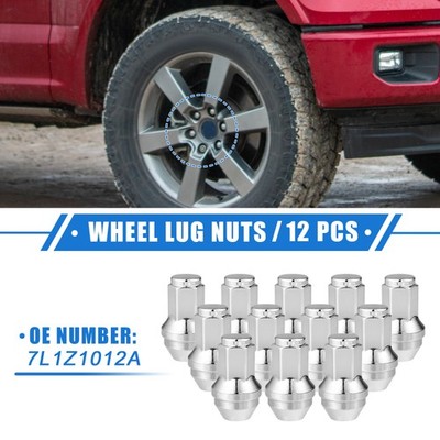 12 Stück Radmuttern kompatibel für Ford, strapazierfähig, M14x2.0, silberfarben