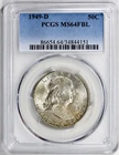 1949 D Franklin Half Dollar 50C PCGS MS64 FBL NICE
