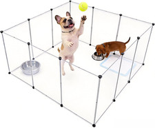 Dog Playpen, Large Transparent Pet Playpen, Clear Acrylic Dog Play Pen, Small An