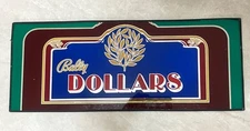 BALLY'S Park Place Dollars Machine Front Glass Panel Insert 20” x 8” Vintage