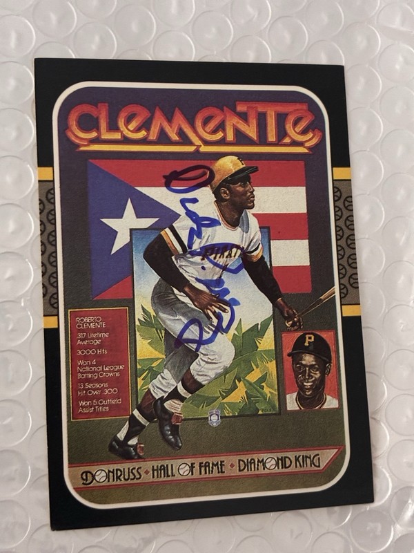 Artist Dick Perez autographed CLEMENTE Donruss puzzle 1986 baseball card #612