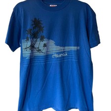 Vintage 80s Hawaii Palm Tree Single Stitch Shirt Adult Large