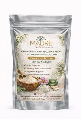 8 Oz Grenetina natural Sin Savor( Colageno Bovino) Unflavored Natural Gelatin