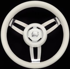 Uflex MOROSINI U/CH/W - White Poly Grip Chrome Hub 13.8" Steering Wheel