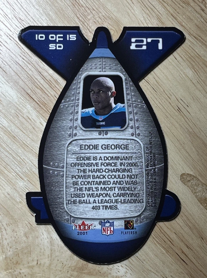 2001 Fleer Genuine Football  (Seek And Deploy) EDDIE GEORGE #10 of 15 - Image 2 of 2
