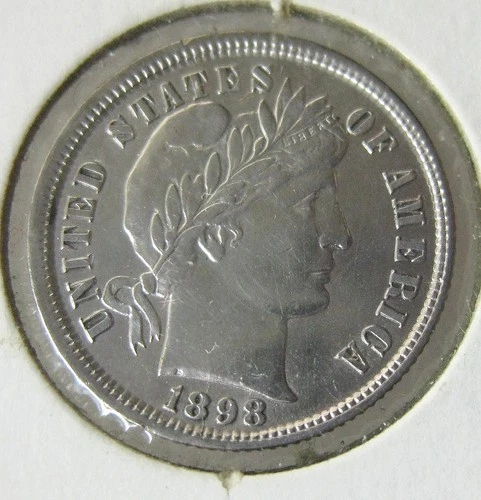 1898 Barber Dime Choice AU Great Eye Appeal Strong Strike - BINo