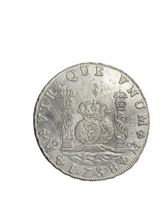 1738 Mo Mexico Silver 8 Reales Pillar Dollar Reygersdahl Shipwreck Recovery