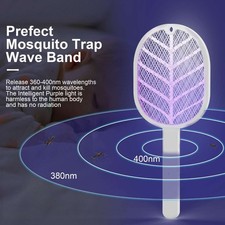 Handheld USB Rechargeable Mosquito Fly Swatter Zapper Killer Bug Insect Racket