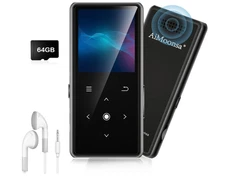 64GB MP3 Player with Bluetooth 5.2, Aimoonsa Music Player with Built-In HD Speak