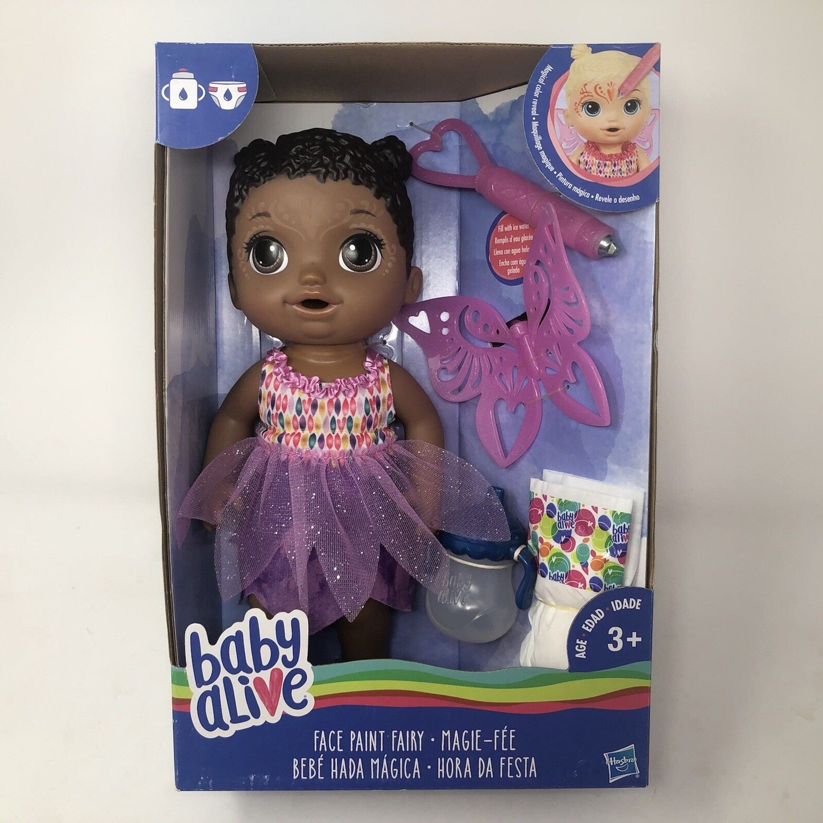 Hasbro Baby Alive Face Paint Fairy Doll Girl African America