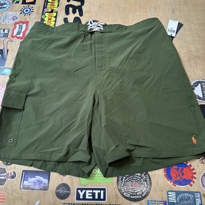 Polo RALPH LAUREN Big Tall Olive Green Board Shorts Size 5XB MSRP $79