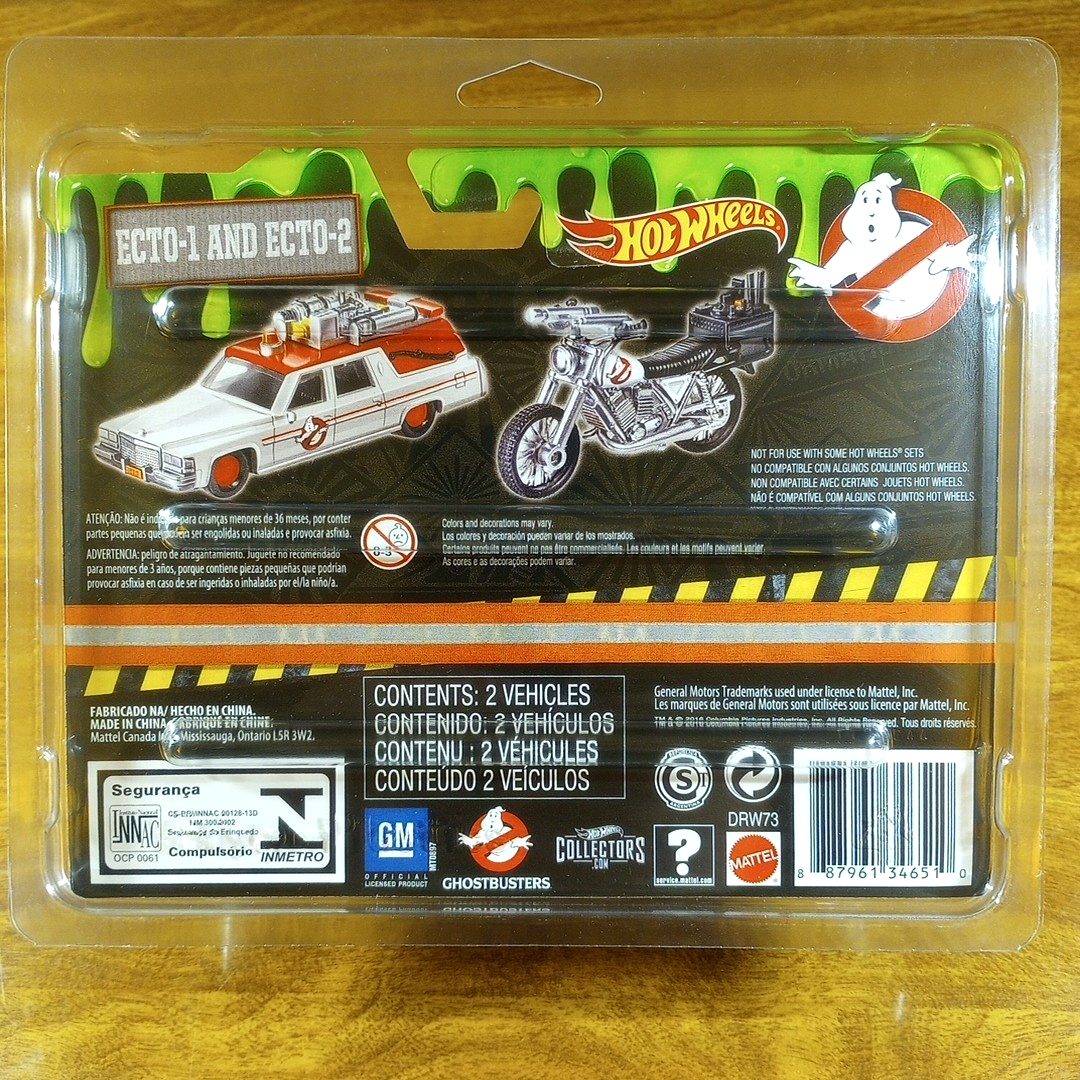 Hot Wheels Ghostbusters 2016 Movie 2-Pack Ecto-1 Ecto-2 Motorcycle