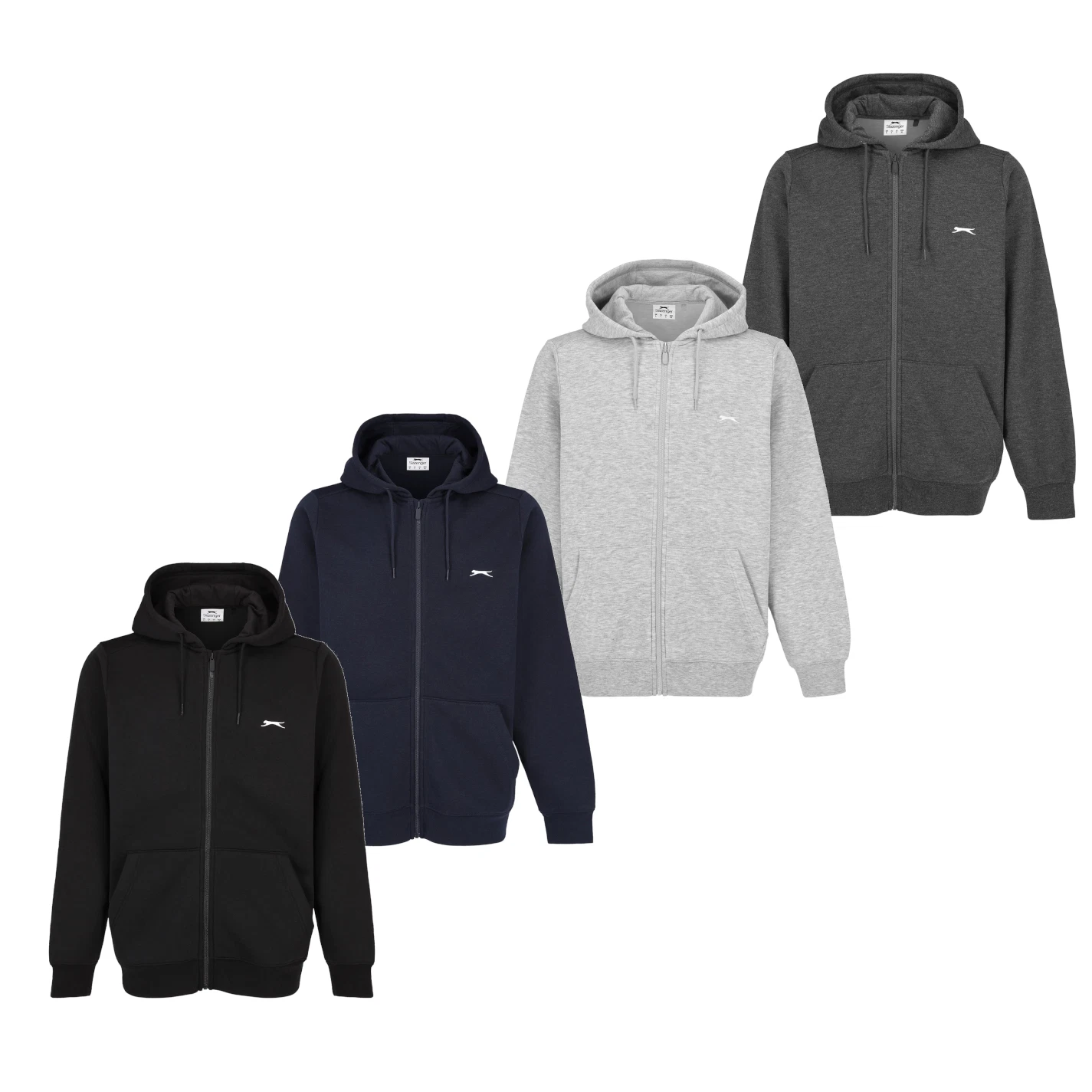 Men Slazenger Full Zip Plain Hoodie Jumper Sweater Tracksuit Top