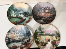 4 Bradford Exchange Thomas Kinkade Plates Home Is Where The Heart Is Series COAs