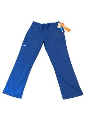 #ad Landau Women#x27;s Elastic Waist Scrubs Pants Blue Petite Small Modern Fit NWT $9.00