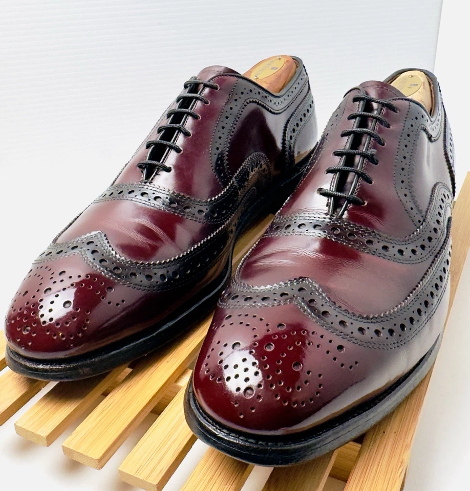 Allen Edmonds McAllister Mens Burgundy Wingtip Oxford Shoes Sz 9 C - Image 4 of 4