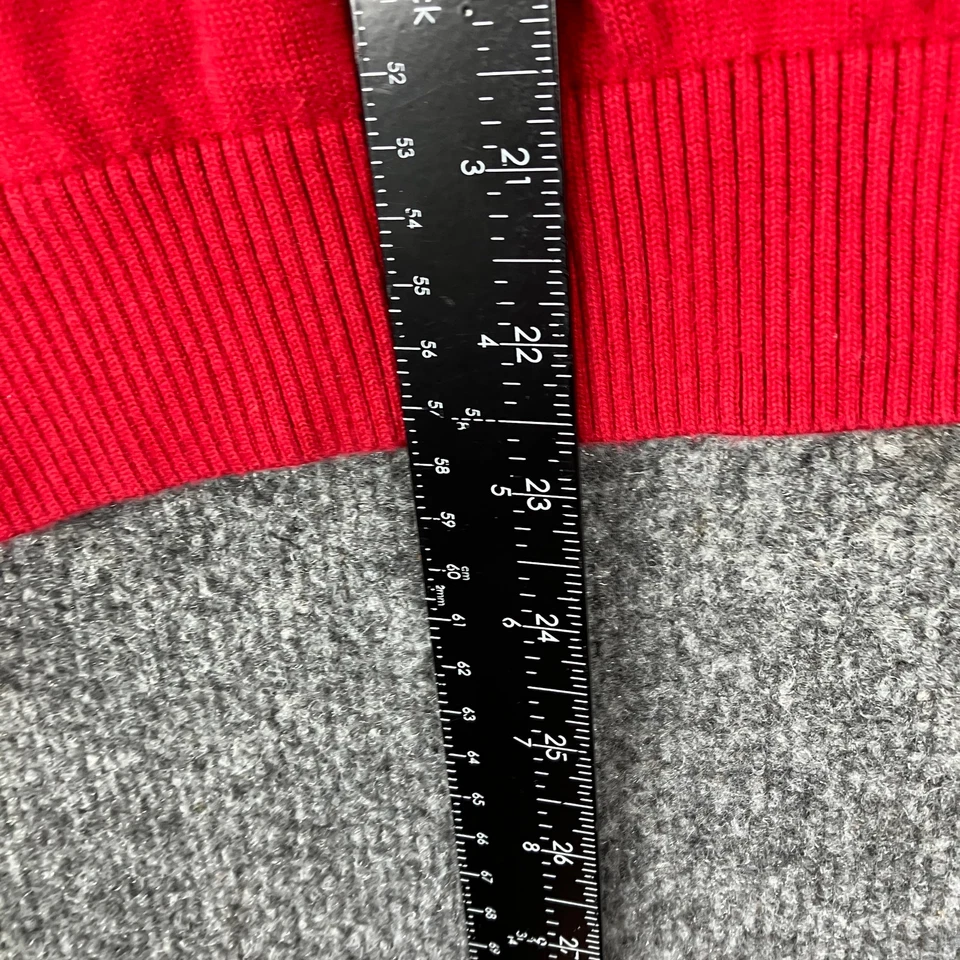 Vineyard Vines Sweater Kids Large Red Quarter Zip Pullover Casual Cotton Blend  - Image 2 of 4