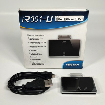 Feitian IR301-U Smart Card Reader für Apple iPhone 30 PIN Connector Neu