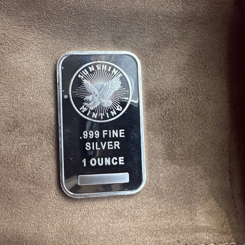 SUNSHINE MINT 1 Troy OZ .999 FINE SILVER BULLION BAR MINT GORGEOUS BAR!! ☆☆☆ A1