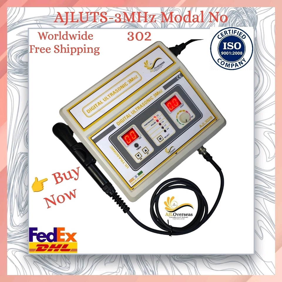 AJLUTS-3MHz 302 lumière numérique peser fibre physiothérapie ultrasonique... - Photo 3/4