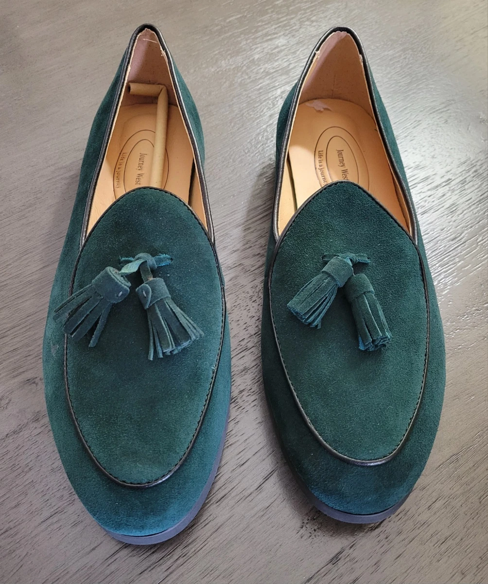Oxford Suede Green Dress Shoes for Men for sale | eBay display picture 3