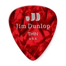 Dunlop Celluloid Guitar Picks Thin Red Pearloid 12 Pack Various Gauges