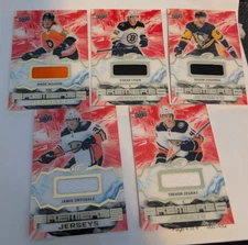 Lot of 5x 2021-22 Upper Deck Ice Ice Premieres Jersey PHL, PIT, ANA, & BOS