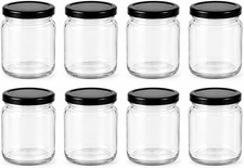 8 Oz, 8 Piece Glass Jars with Airtight Leakproof Lids Reusable Containers for
