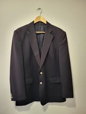 DAKS London Navy Blue Blazer Sport Coat - 100% Wool - Men's Size 42R - Classic