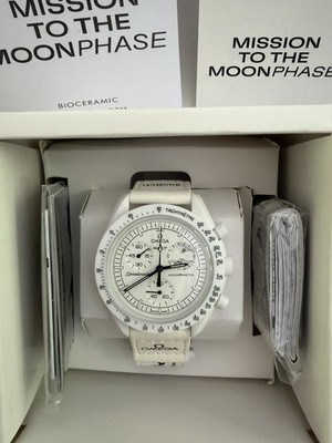 OMEGA x Swatch MoonSwatch Moonphase White PLUS premium band! NIB