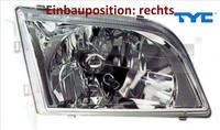TYC 20-5681-18-2 Hauptscheinwerfer Rechts Scheinwerfer Frontscheinwerfer