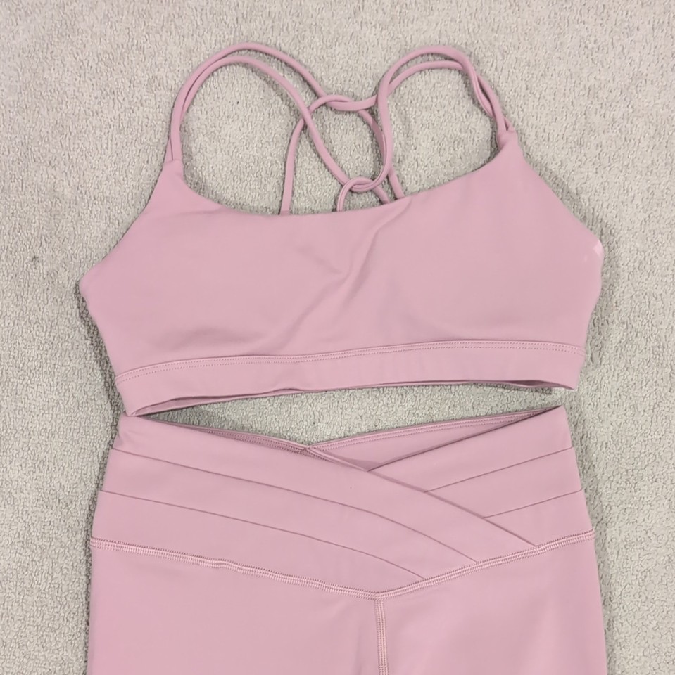 Lorna Jane Yoga Blush Pink Set Bra And Leggings XS
