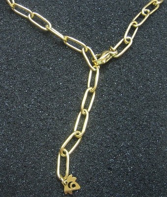 Y Kette 60 cm Edelstahl gold Gliederkette Y Necklace vergoldet modern layering