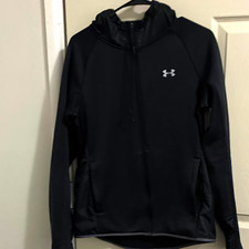 Under Armour ColdGear Men's Black M Loose Fit Full-Zip Hooded Fleece Jacket