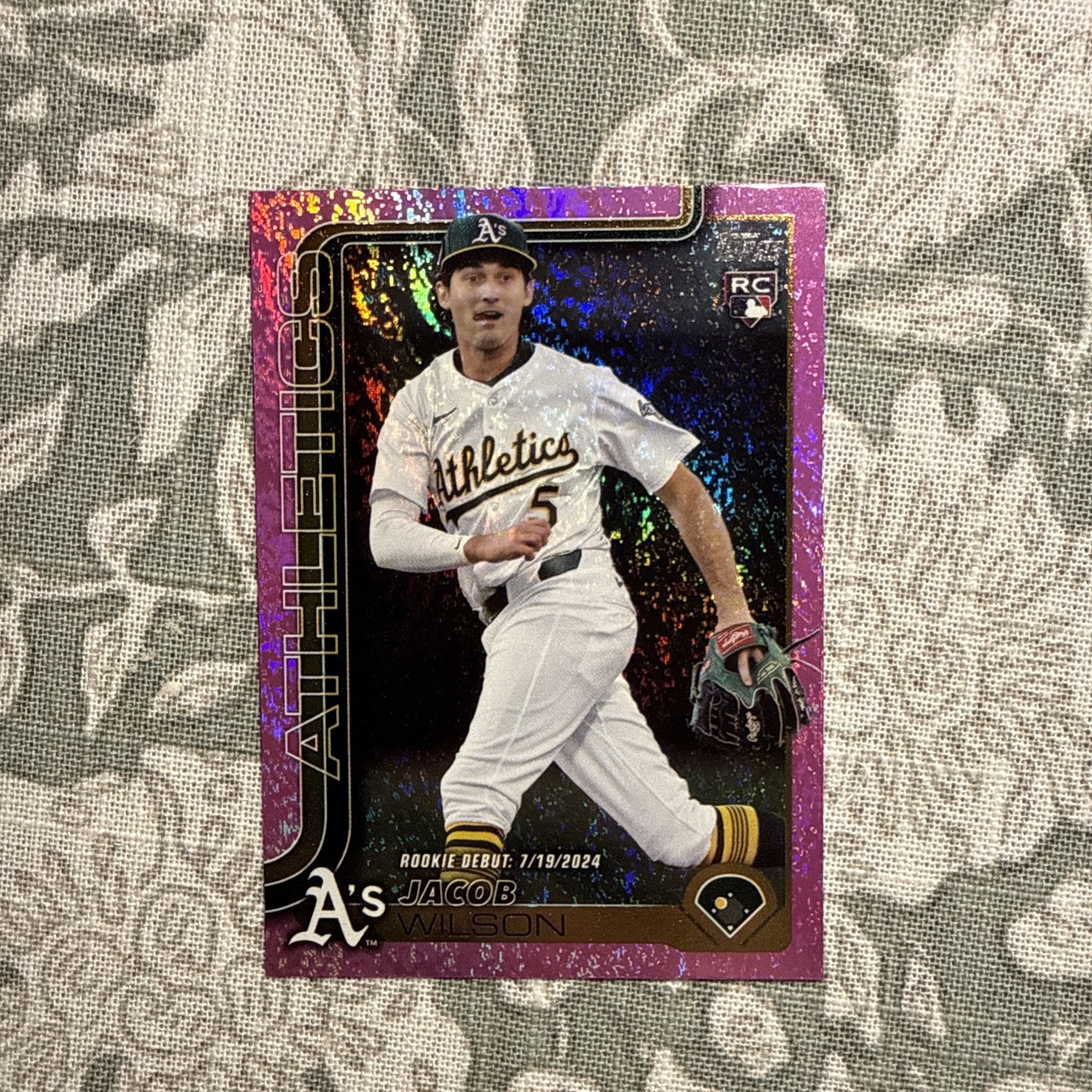 2025 Topps Update Jacob Wilson Rookie Debut pink Holo foil  #US180 RC Athletics