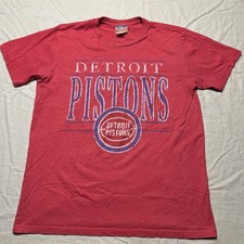 Junk Food Detroit Pistons T Shirt Size Medium Red Tee Made In USA Bad Boys