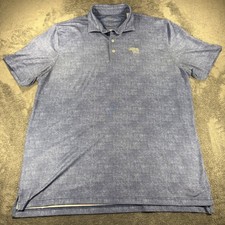 Camisa Polo Johnnie-O Para Hombres XL Azul Torrey Pines Rendimiento UPF 50 Elastizada Golf