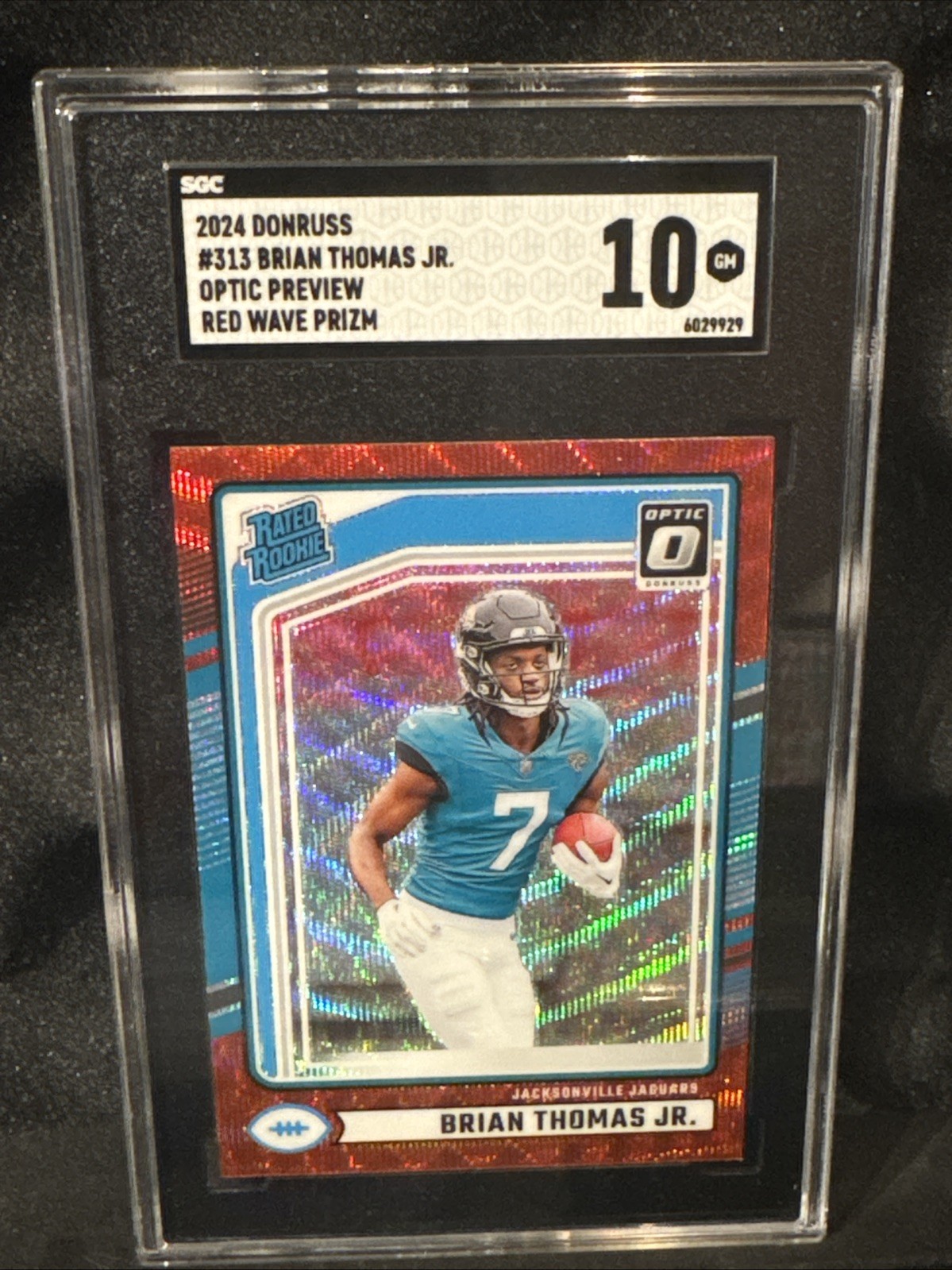 2024 Panini Donruss - Rated Rookie Brian Thomas Jr. #313 Optic Preview Red Wave