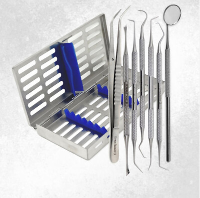Professional Dental Oral Hygiene Kit 7 Tools Deep Cleaning Set Plus Cassette Box