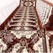 1x Euro Chenille Rug Stair Treads Mat Carpet Self-adhesive Non-slip Backing Home